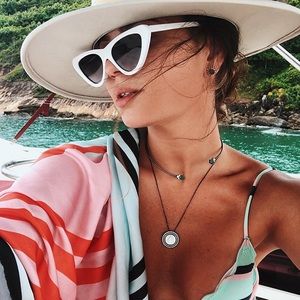 Trendy White Cat Eye Sunglasses